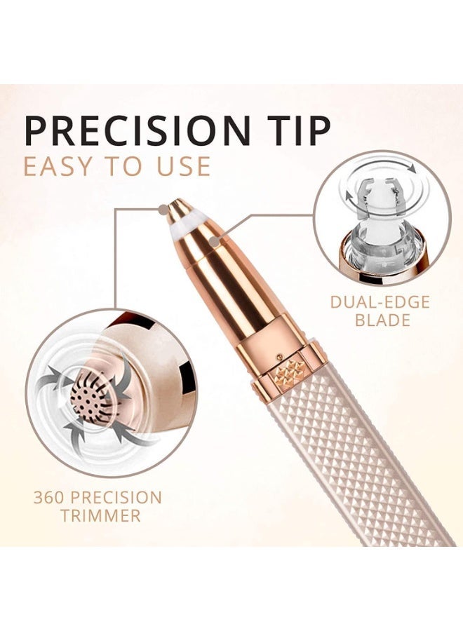 جهاز إزالة شعر الوجه 2 في 1 قابل لإعادة الشحن عبر منفذ USB مع رؤوس قابلة للاستبدال، ماكينة حلاقة احترافية وغير مؤلمة لإزالة شعر الوجه والحواجب - Image 5